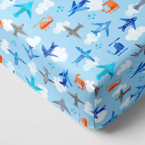 Let's Fly Fitted Crib Sheet
