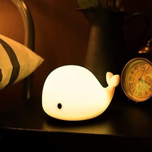 Night Light for Kids,Cute Silicone Nursery Dolphin Lamp for Baby and Toddler,Animal NightLight for Boys and Girls,Squishy Night Lamp for Bedroom,Kawaii Bedside Lamp for Kids Room(Dolphin)