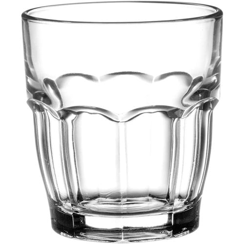 Bormioli Rocco Rock Bar 7.25 oz. Juice Stackable Tempered Beverage Glasses for Cold Drinks, Water, and Cocktails, Set of 6, Clear