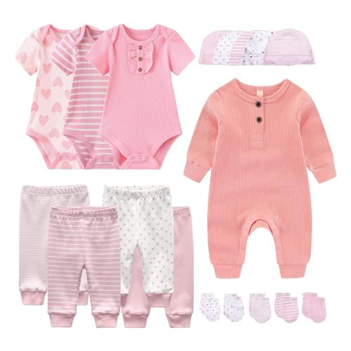 JELYLOVE Unisex Baby boy girls' clothes & Accessories Newborn Outfits Set 18 Pieces Layette Set