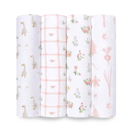 Country Floral Cotton Muslin Swaddle 4 Pack | aden + anais