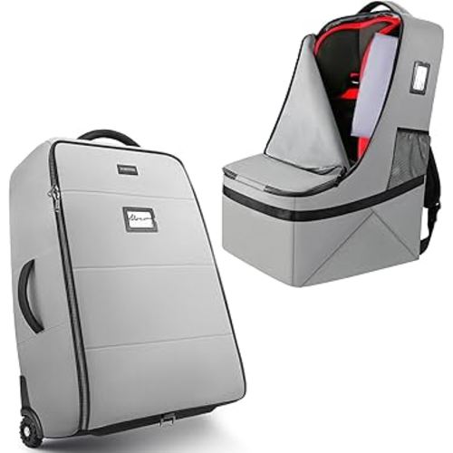 YOREPEK Padded Stroller Bag for Airplane with Wheels Compatible with UPPAbaby Vista, Vista V2, Cruz V2, Gate Check Car Seat Travel Bag, Padded Carseat Cover for Airplane Travel