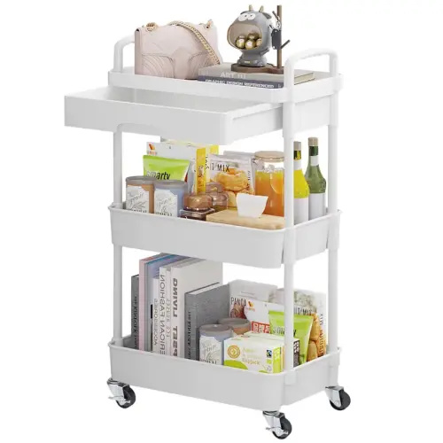 UDEAR 3 -Tier Rolling Utility Cart with Drawer,with Metal Wheels, | Holiday Sales TikTok Shop