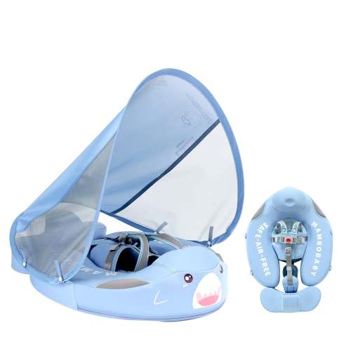 Mambobaby Pool Float with Canopy and Tail  Shark