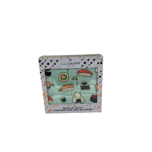 LouLou Lollipop Muslin Baby Quilt, Sushi