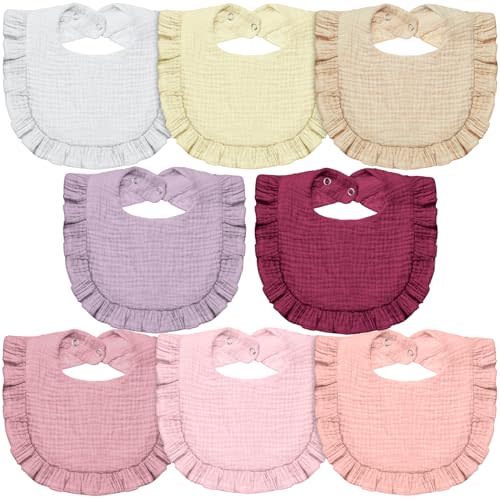 Lictin 8-Pack Muslin Baby Bibs,Bandana Drooling Bibs, Unisex Cotton Baby Bibs, Baby Bibs for Drooling and Teething