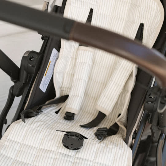 Pram Liner in Pinstripe – Soft Organic Cotton – Bubnest Australia