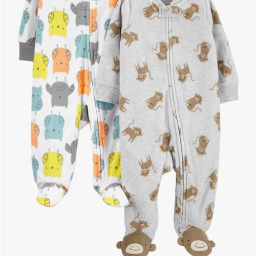 Simple Joys by Carter's Baby 2-Pack Neutral Fleece Footed Sleep and Play
