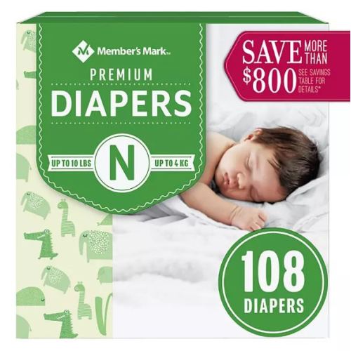 Member's Mark Premium Baby Diapers Newborn - Sam's Club