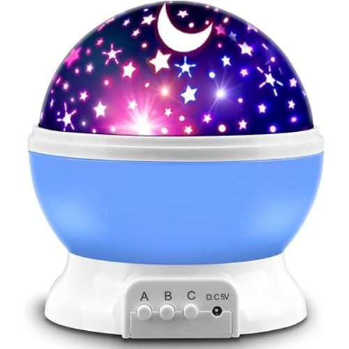 MOKOQI Star Projector, Night Light Lamp Fun Birthday Gifts for 1-4-6-14 Year Old Girls and Boys Kids Bedroom Decor -Blue
