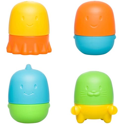 Ubbi Interchangeable Bath Toys for Toddlers and Baby, Colorful Mix and Match Baby Bath Accessory, Water Toys for Toddler Bath Playtime, Set of 4 - Interchangeable Toys
