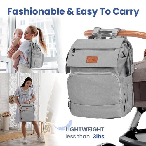 PILLANI Baby Diaper Bag Backpack - Large Bag for Boys & Girls - Diaper Backpack - Travel Diaper Bags with Changing Pad - Baby Registry Search Stuff & Shower Gifts - Newborn Essentials Must Haves Mom