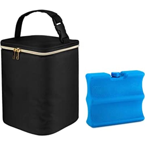 Teamoy Breastmilk Cooler Bag, Baby Bottles Bag for up to 4 Large 9 Ounce Bottles, Perfect for Working Mom Mother, (Bag ONLY), Black