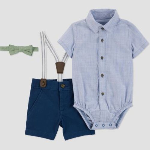 Carter's Just One You®️ Baby Striped Suspender Top & Bottom Set - Blue 3m