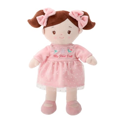 Linzy Toys Soft Plush Doll - 10" My First Doll with Tulle Dress and Bowtie, Safe for All Ages, Stuffed Plush Doll for Girls, Adorable Toddler Girl Toys,Ideal Birthday Baby Valentines Day Gifts