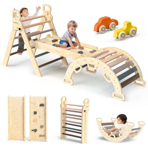Bluewood Montessori Triangle Climbing Set, Indoor Playground for Kids, 3-Piece