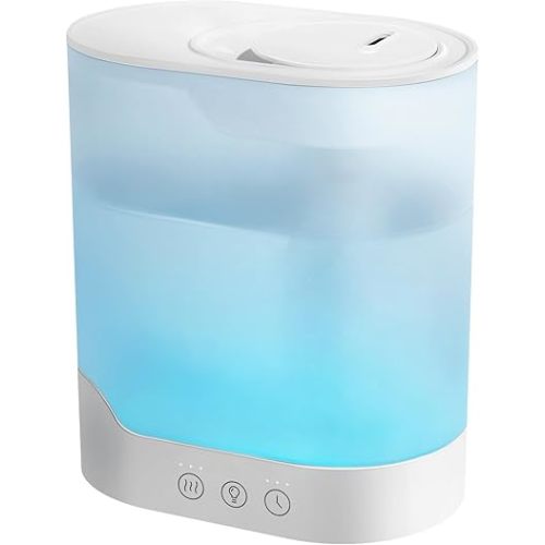 YOGIN Air Humidifier for Bedroom, 3L Top-Fill Cool Mist Humidifier & Essential Oil Diffuser, Ultra-Quiet <24dB, Smart Humidity Control, Up to 40H Runtime