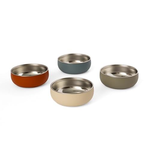 Monkey Proof™ Non-Toxic Stainless Steel Child Bowl 5” with Non-Slip Silicone Shell, (Set of 4 bowls) Unbreakable, Mess Free Feeding for Babies, Toddlers, Kids, BPA free (Arizona)