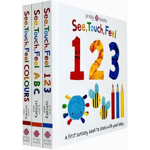 See, Touch, Feel a First Sensory Board Book Collection 3 Books Set (See, Touch, Feel 123,See, Touch, Feel ABC & See, Touch, Feel Colours)