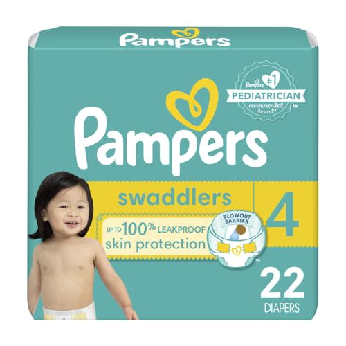 Pampers Baby Diapers - Swaddlers - Size 4, 22 Count, Ultra Absorbent Disposable Infant Diaper