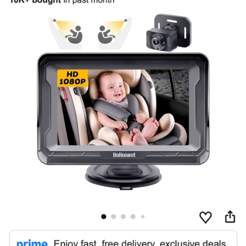DoHonest Baby Car Camera HD 1080P - Rear-Facing Car Baby Monitor with Night Vision, Adjustable View Angle, Easy Setup, Anti-Glare Display, Safety for Kids & Infants