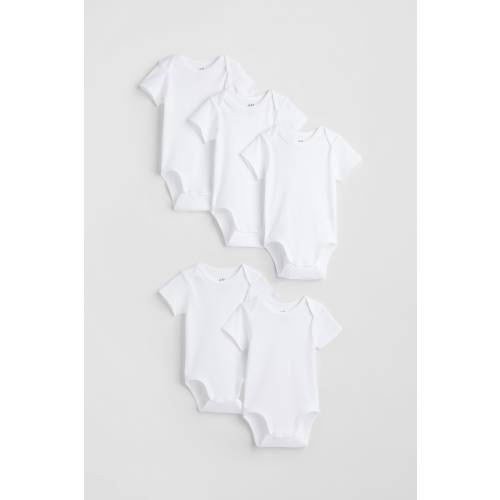 5-PACK COTTON BODYSUITS - 12M