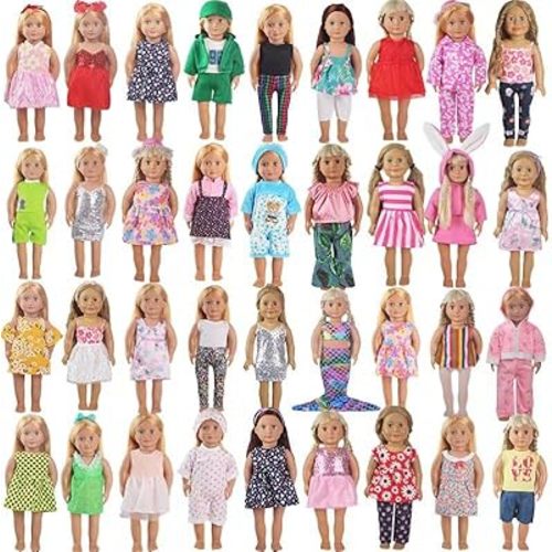 10 Sets of Doll Clothes and Accessories for Girls 45.72 cm 18 inches (B1-5)