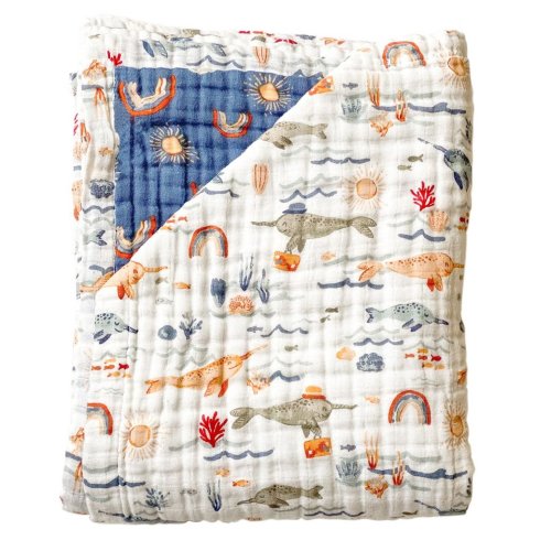 Super Snuggle Blanket, Narwhal/Hello Sunshine
