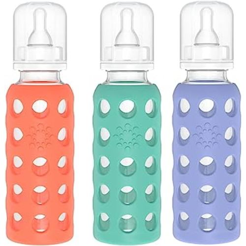 Lifefactory 9oz Glass Baby Bottle 3pk (Kale/Papaya/Blueberry)