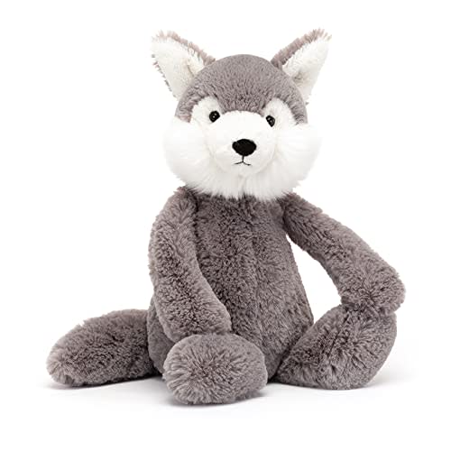 Jellycat Bashful Wolf Stuffed Animal, 12" | Wolf Plush | Classic Children's Gift | Halloween Plush