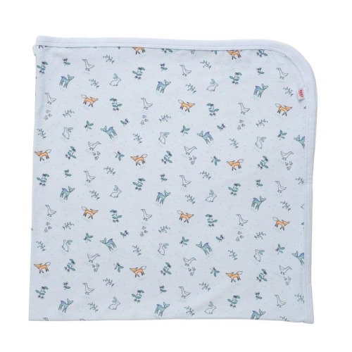 woodsy tale modal soothing swaddle blanket | blue