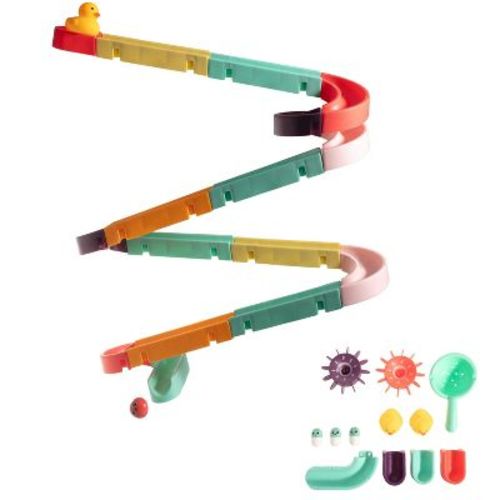 Interactive Bathtub Slide Set With Rubber Ducks And Ball – Toddler Bath Toys, Puzzle Slide Bath Toy For Kids, Fun Water Slide Bath Toy
