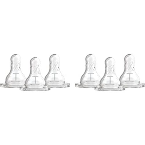 Dr. Brown's Natural Flow Baby Bottle Narrow Nipple - Transition Level T - 6pk - 0m+