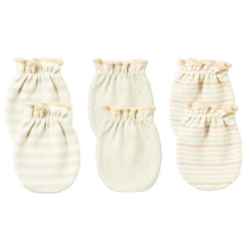 MOMSMENU Newborn Mittens No Scratch 100% Organic Cotton Mitts Baby Boy Girl 0-12 months 3 Packs