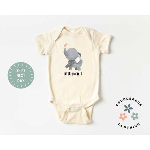 Little Peanut Elephant Baby ONESIES® Bodysuit - Elephant Baby Bodysuit - Cute Baby Gift - Baby Shower Gift - Natural Bodysuit - New baby