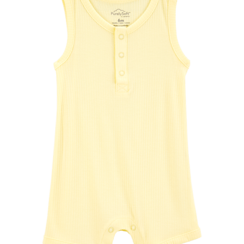 Yellow Baby PurelySoft Ribbed Romper - Yellow | Carter’s Oshkosh Canada