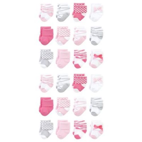 Luvable Friends Cotton Rich Baby Terry Socks 24-Pack, Owl, 6-12 Months