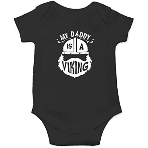 AW Fashions My Daddy Is A Viking Baby Bodysuit Funny Cute Adorable Infant Outfit Romper Newborn Boys Girls