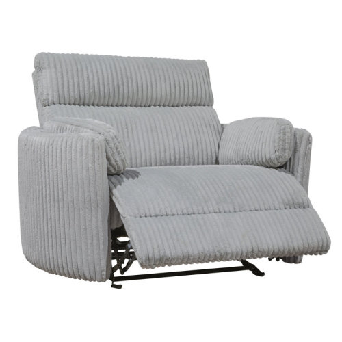 Upholstered Extra Wide Glider Power Recliner with Round Arms