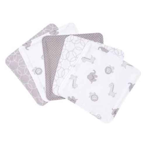 Trend Lab® 5-Pack Circles Washcloths in Grey - YELLOW - SET OF 5