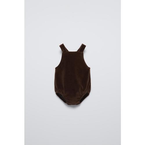 VELVET ROMPER - Brown | 3-6M