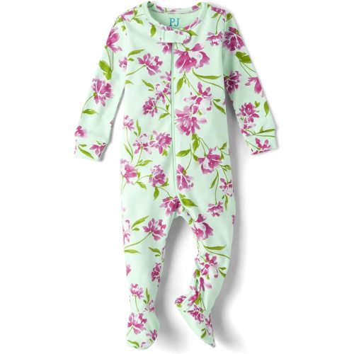 The Children's Place baby girls Ballerina Snug Fit Cotton One Piece Pajamas - 0-3 Months - Glade Green
