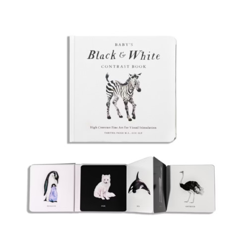 Baby's Black and White Contrast Book: High-Contrast Art for Visual Stimulation at Tummy Time (Tabitha Paige Children's Book Series)