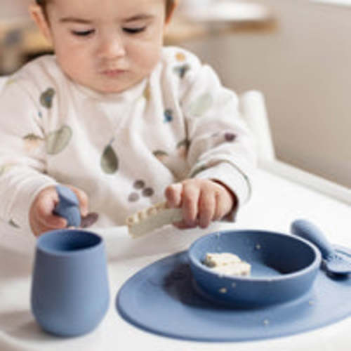 First Foods Set / Silicone Spoon, Cup & Suctioning Bowl for Infants– ezpz
