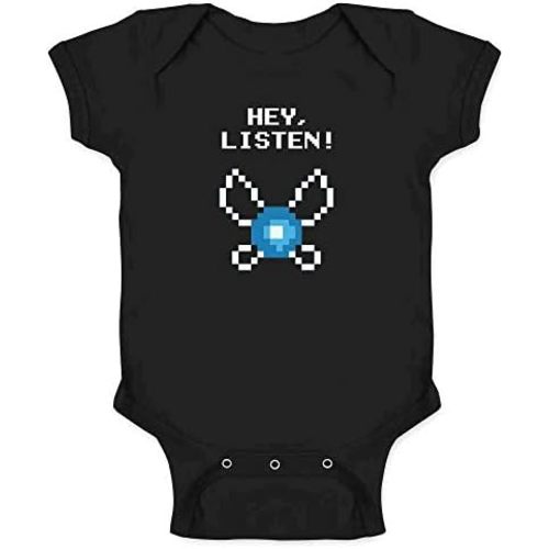 Pop Threads Hey Listen! Navi Video Gaming Gamer Funny Baby Toddler Kids Girl Boy T-Shirt