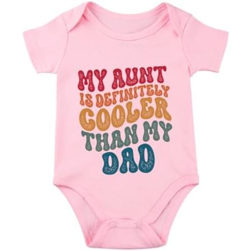 listery Aunt Cool Than Dad Baby Boy Clothes infant Unisex Funny Baby Girl Baby Bodysuit 0-12 months