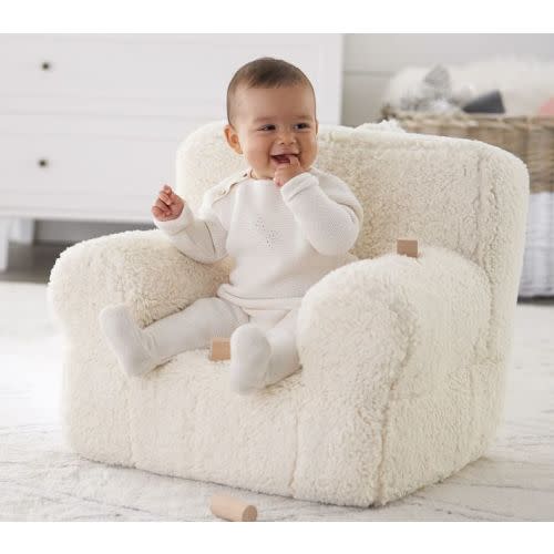 My First Cream Sherpa Anywhere Chair® | Toddler Armchair | Pottery Barn Kids