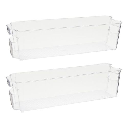 Okuna Outpost 2 Pack Plastic Freezer Organizers, Breastmilk Storage Containers (14.5 X 4 X 3.75 In)