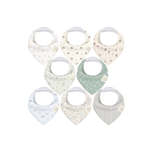 8-Pack Organic Bandana Bibs in Color "Prairie"