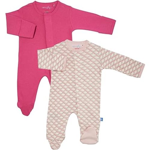 12-18 months Magnetic Me Simply (2 Pack) Footie Pajamas 100% Organic Cotton Baby Sleepwear Quick Magnetic Fastener Sleeper
